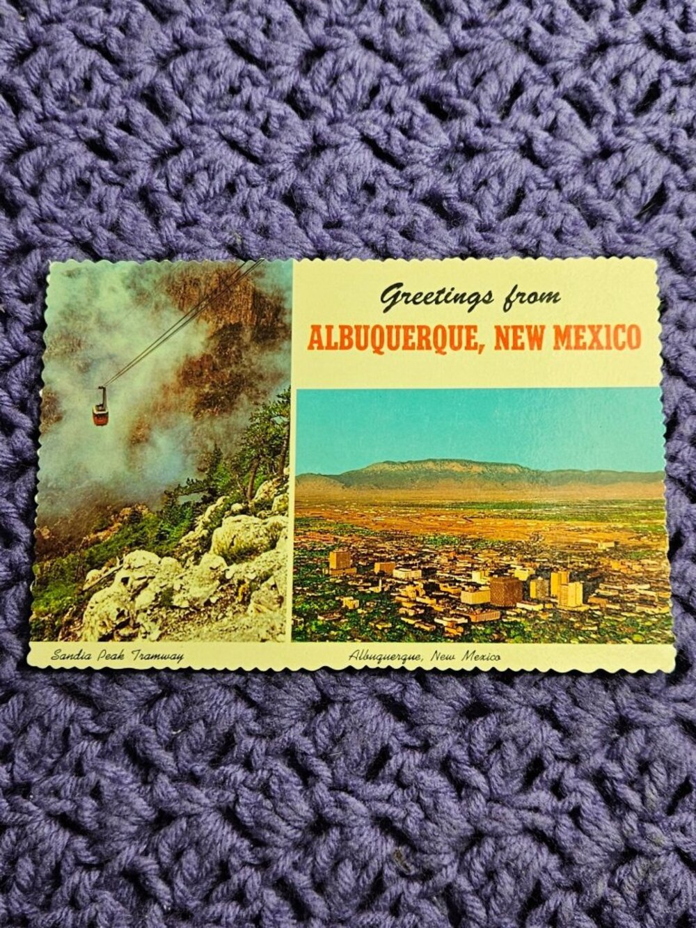 Greetings from Albuquerque New Mexico Sandia Peak Tramway Postcard